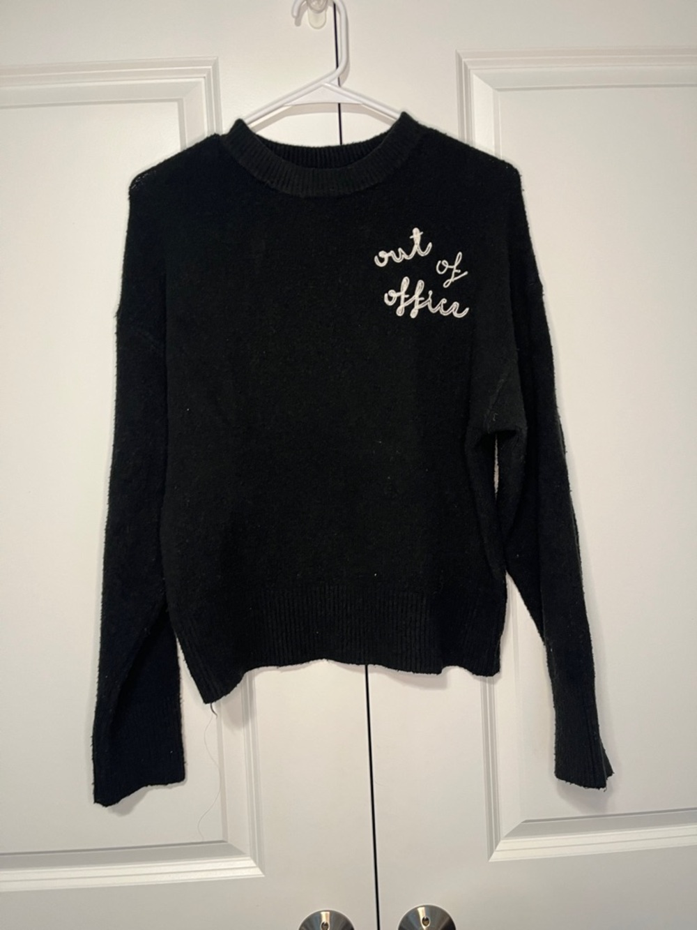 A New Day Black Out of Office Crewneck Sweater